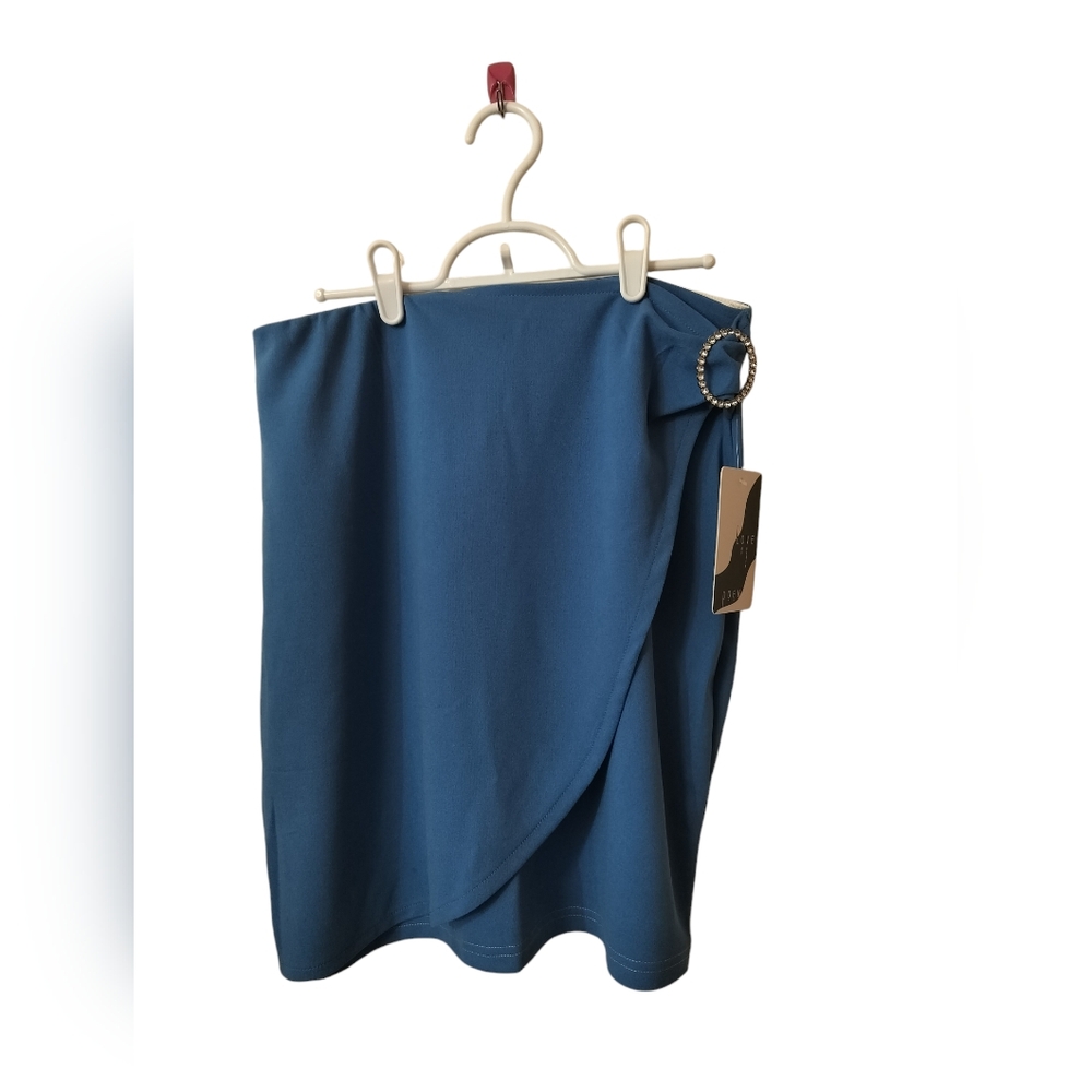 Blue Skirt with rhinestone embellishment XL